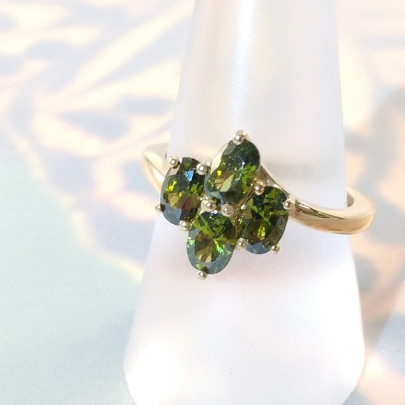 Jewelry - Simulated Peridot YG over Sterling Silver Ring